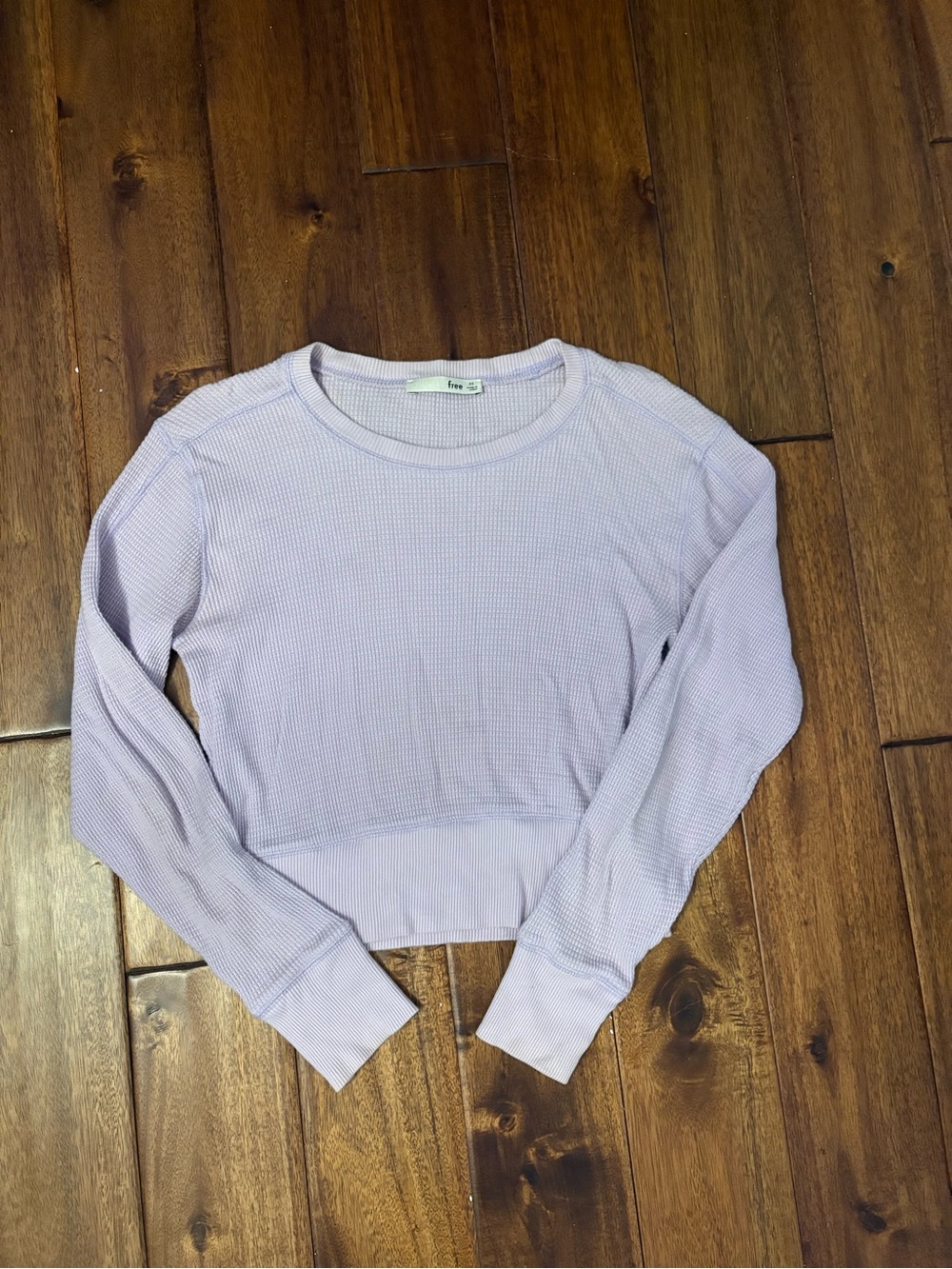 100% Cotton Wilfred Free Waffle Long-Sleeve Cropped Top